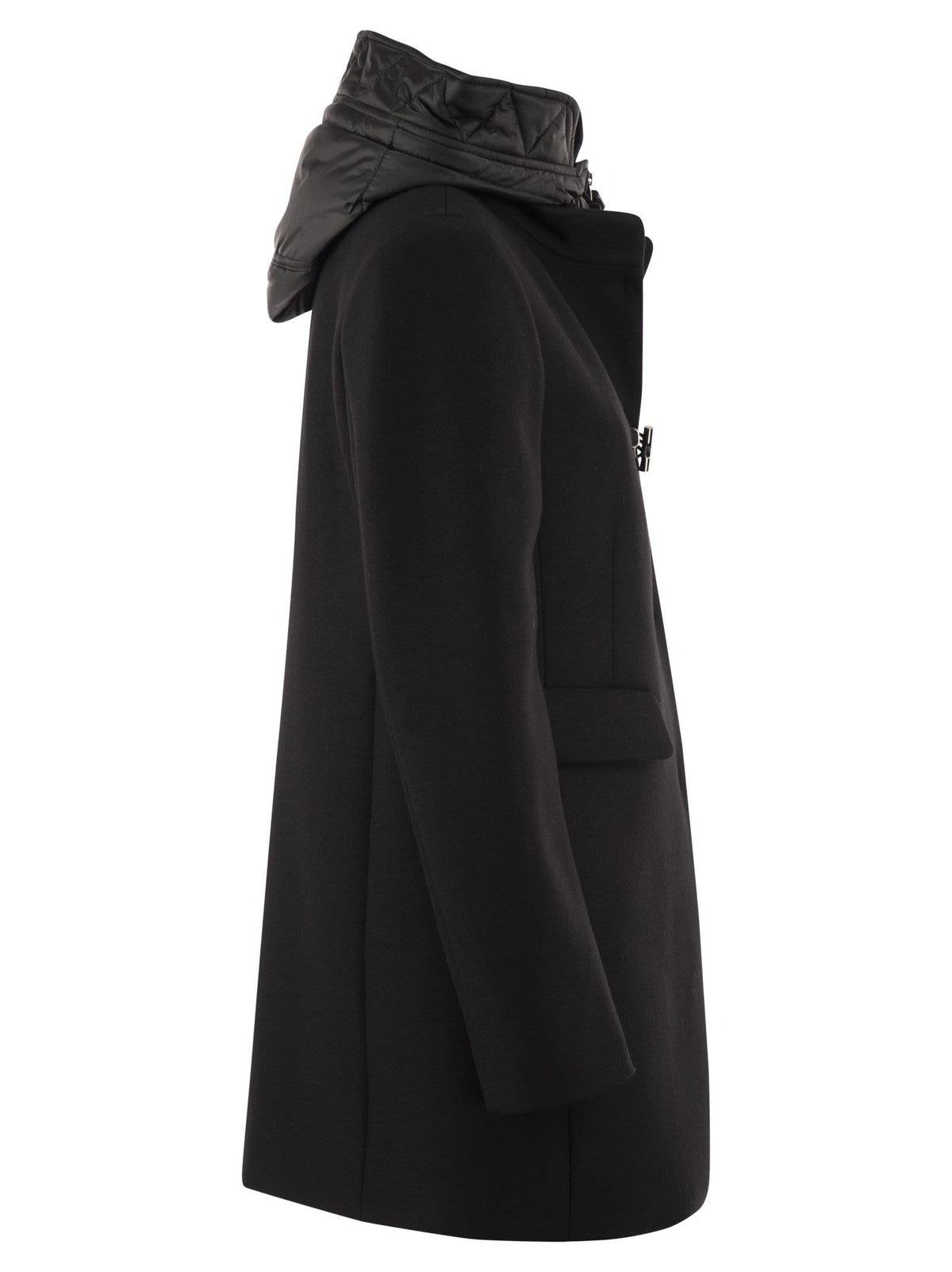 Fay Women Virgin Wool And Cashmere Blend Coat With Padded Hood