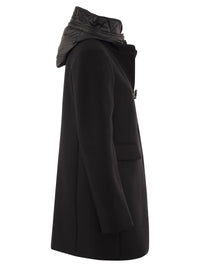 Fay Women Virgin Wool And Cashmere Blend Coat With Padded Hood