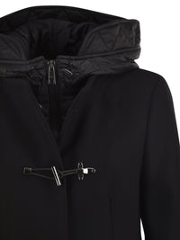 Fay Women Virgin Wool And Cashmere Blend Coat With Padded Hood