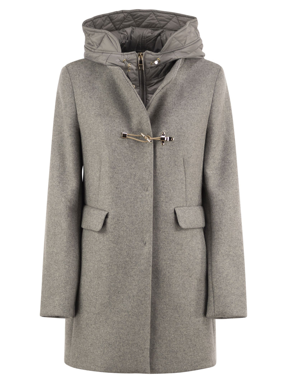 FAY Fay Women Wool-Blend Coat With Padded Bib And Hood