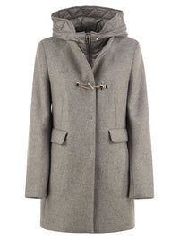 FAY Fay Women Wool-Blend Coat With Padded Bib And Hood