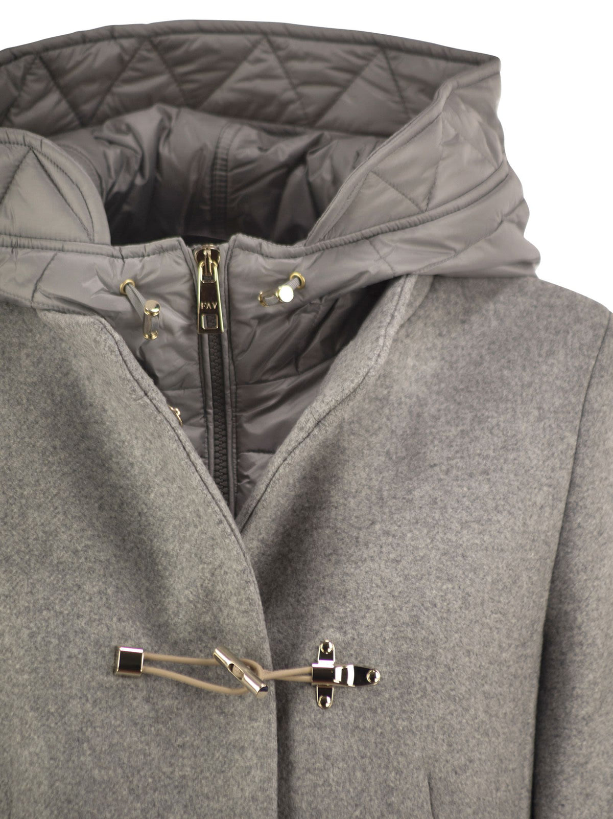 FAY Fay Women Wool-Blend Coat With Padded Bib And Hood
