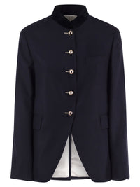 Fay Women Viscose And Wool Blend Jacket With Contrasting Collar