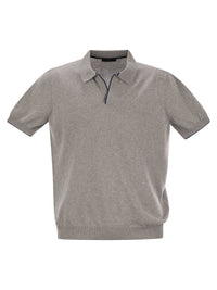 Fay Men Cotton Buttonless Polo Shirt