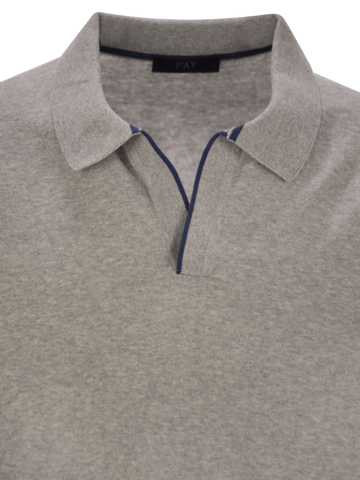 Fay Men Cotton Buttonless Polo Shirt