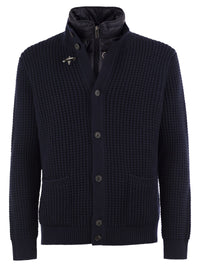 Fay Men Wool Cardigan With Removable Padded Gilet