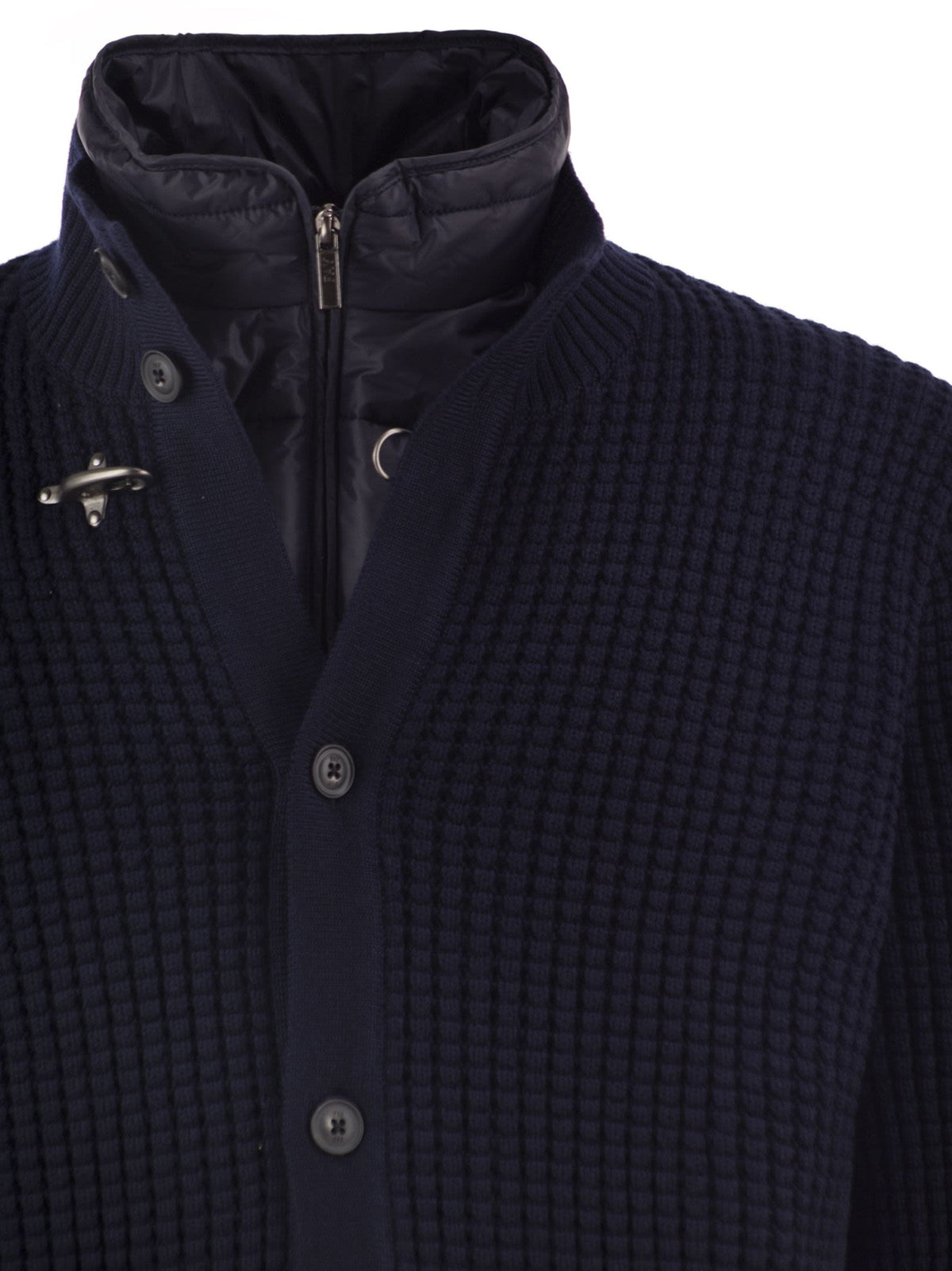Fay Men Wool Cardigan With Removable Padded Gilet