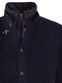 Fay Men Wool Cardigan With Removable Padded Gilet