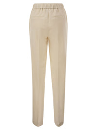 Peserico Women Tailored Virgin Wool, Cashmere And Metallic Fibre Jogger Trousers