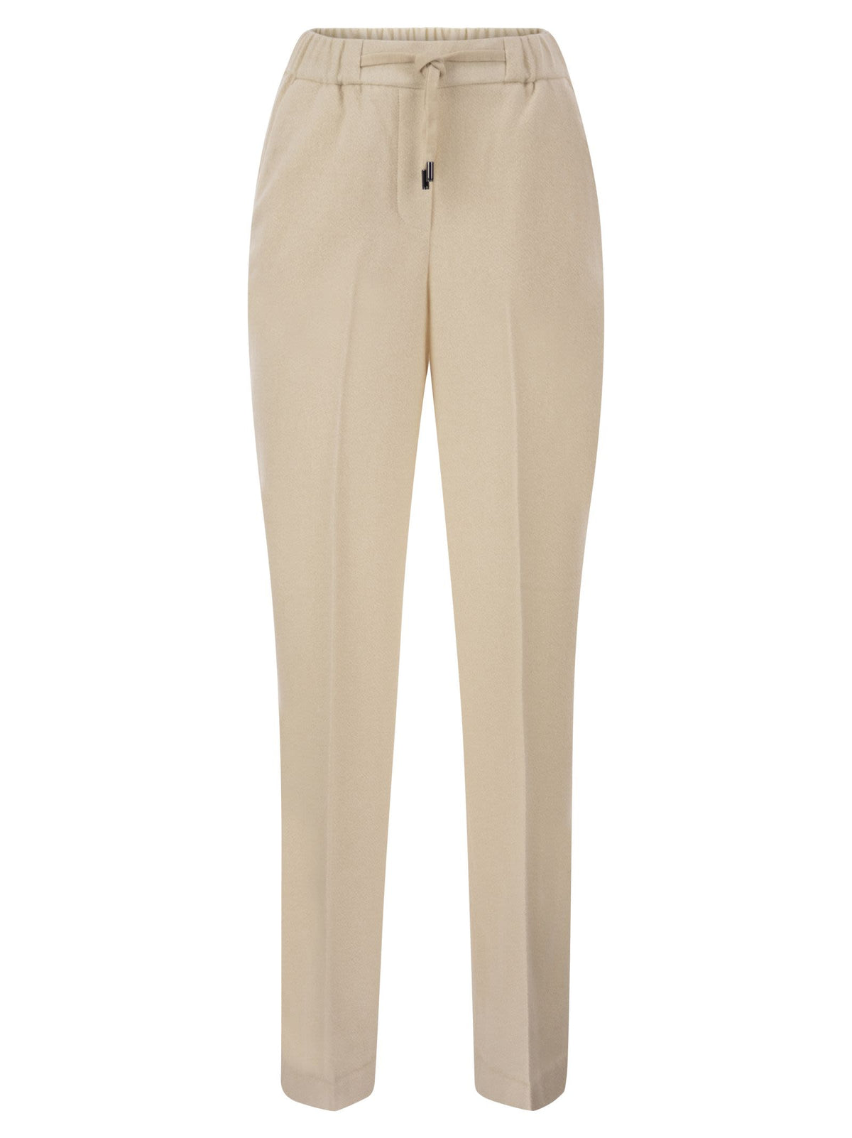 Peserico Women Tailored Virgin Wool, Cashmere And Metallic Fibre Jogger Trousers