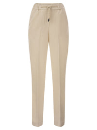 Peserico Women Tailored Virgin Wool, Cashmere And Metallic Fibre Jogger Trousers