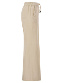 Peserico Women Tailored Virgin Wool, Cashmere And Metallic Fibre Jogger Trousers