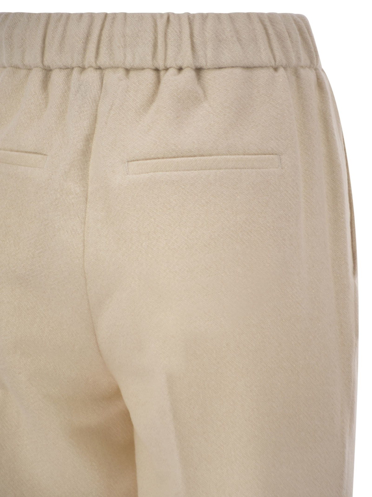 Peserico Women Tailored Virgin Wool, Cashmere And Metallic Fibre Jogger Trousers
