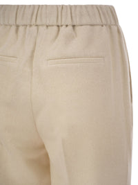 Peserico Women Tailored Virgin Wool, Cashmere And Metallic Fibre Jogger Trousers