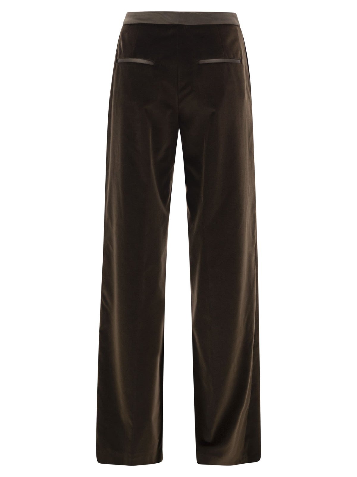 Peserico Women Straight-Leg Stretch Velvet Trousers