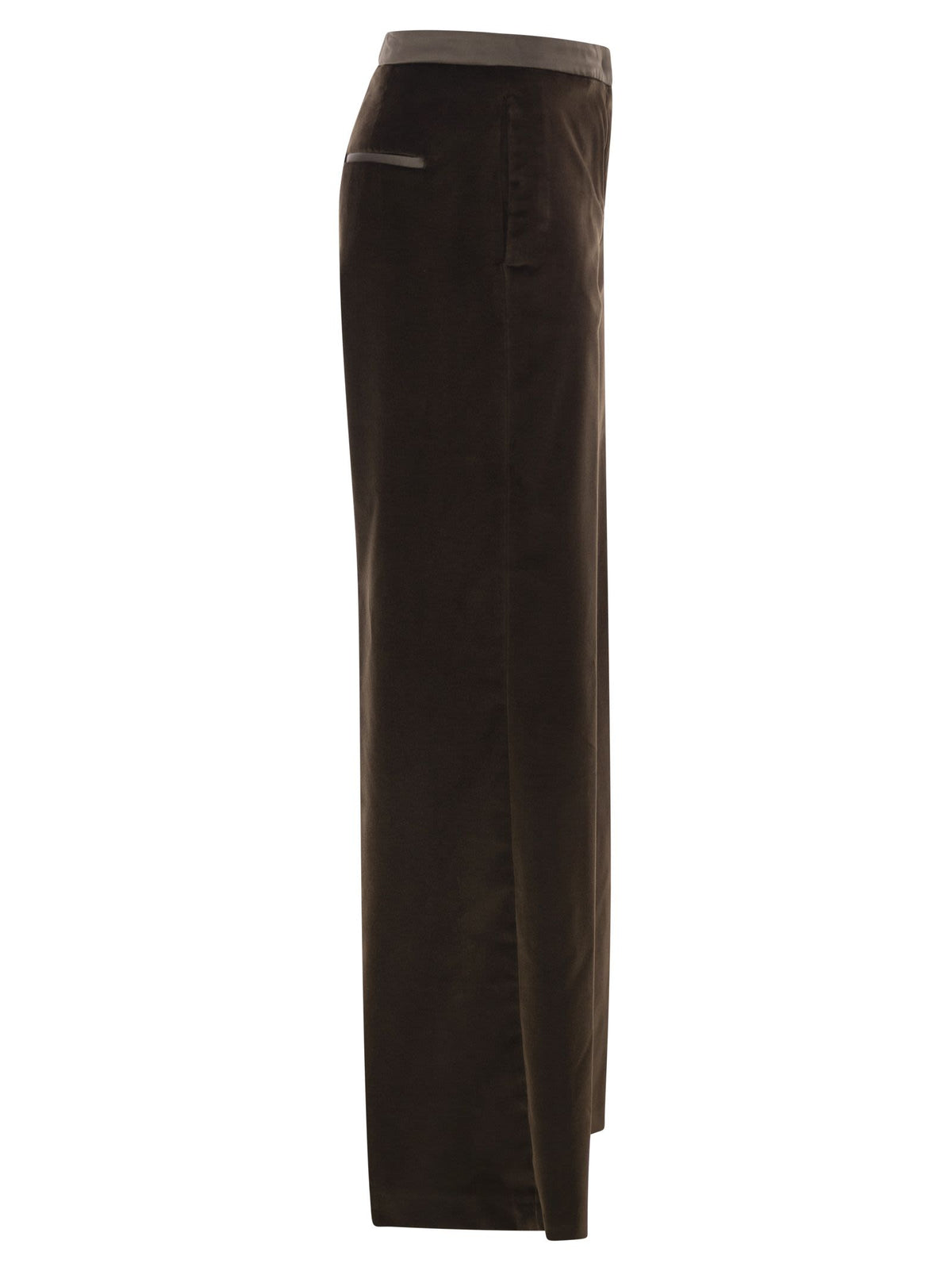 Peserico Women Straight-Leg Stretch Velvet Trousers