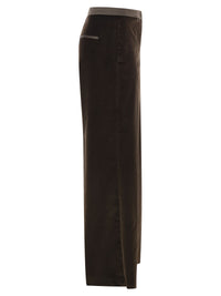 Peserico Women Straight-Leg Stretch Velvet Trousers