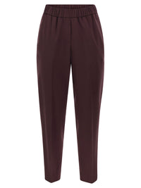 Peserico Women Virgin Wool Trousers With Elasticated Waistband