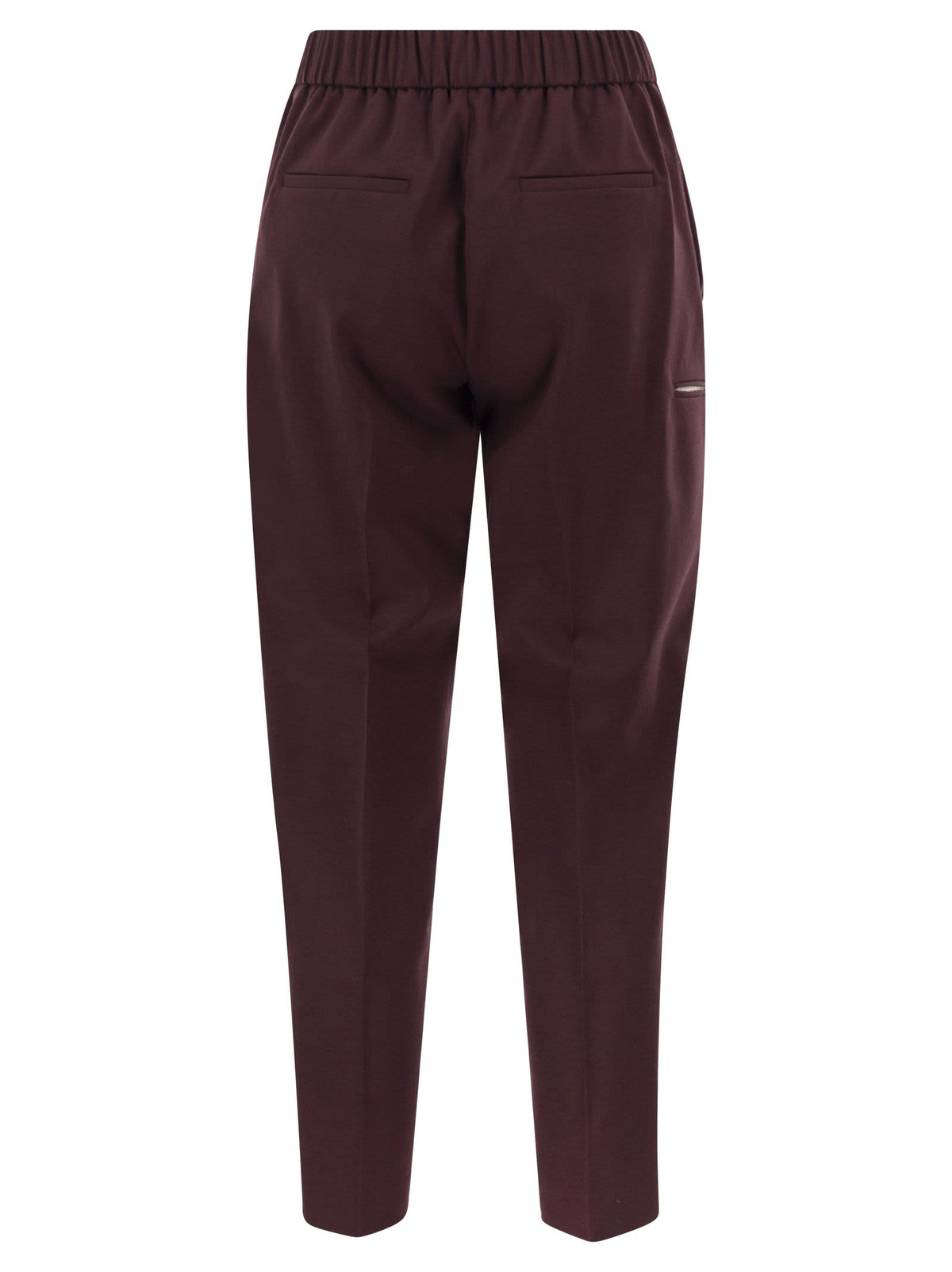 Peserico Women Virgin Wool Trousers With Elasticated Waistband