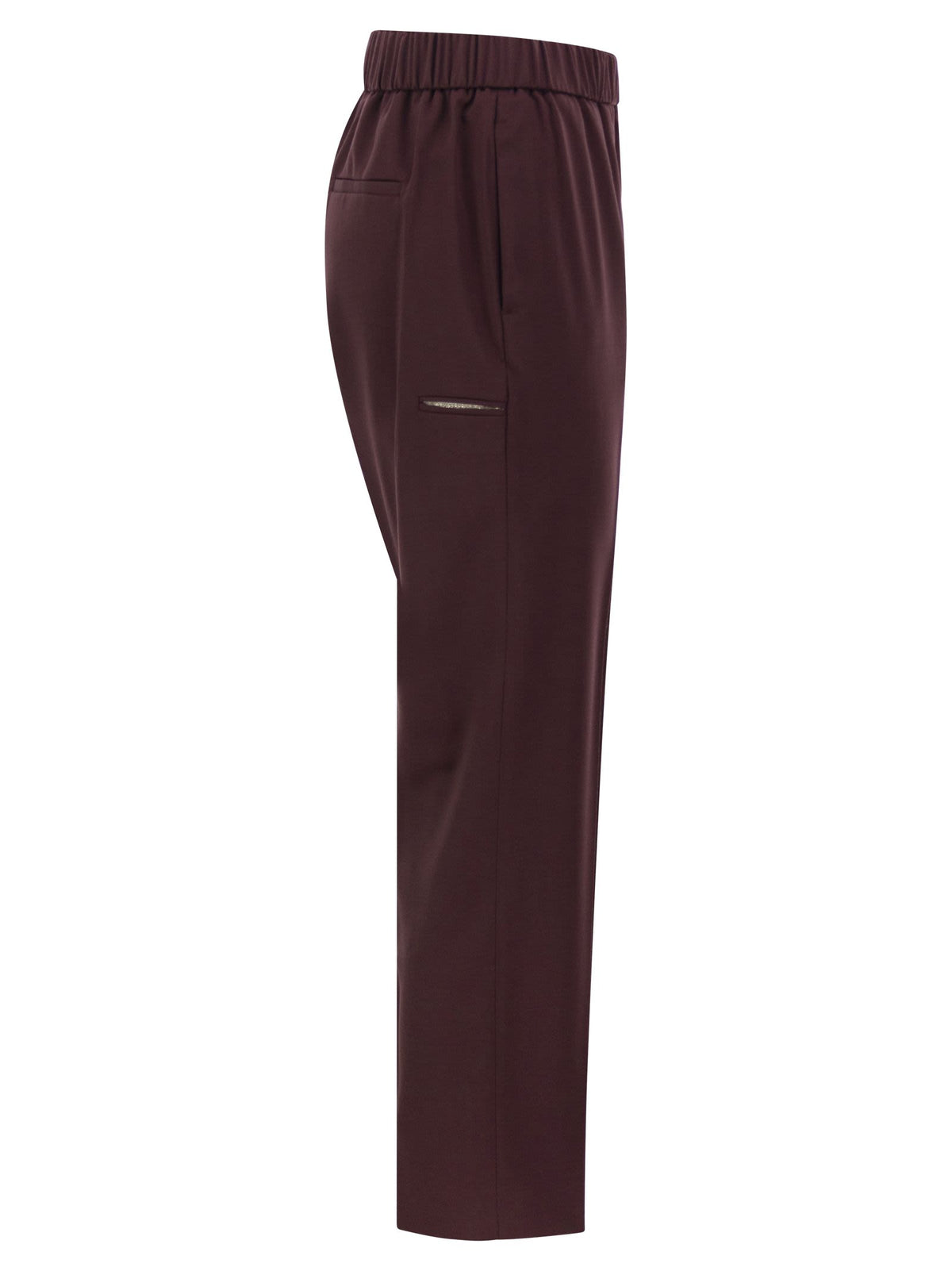 Peserico Women Virgin Wool Trousers With Elasticated Waistband