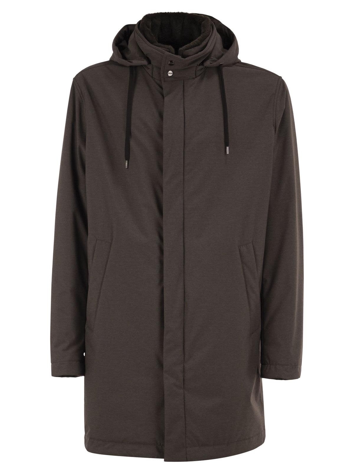 Herno Men Lightweight Stretch Technical Parka With Hood