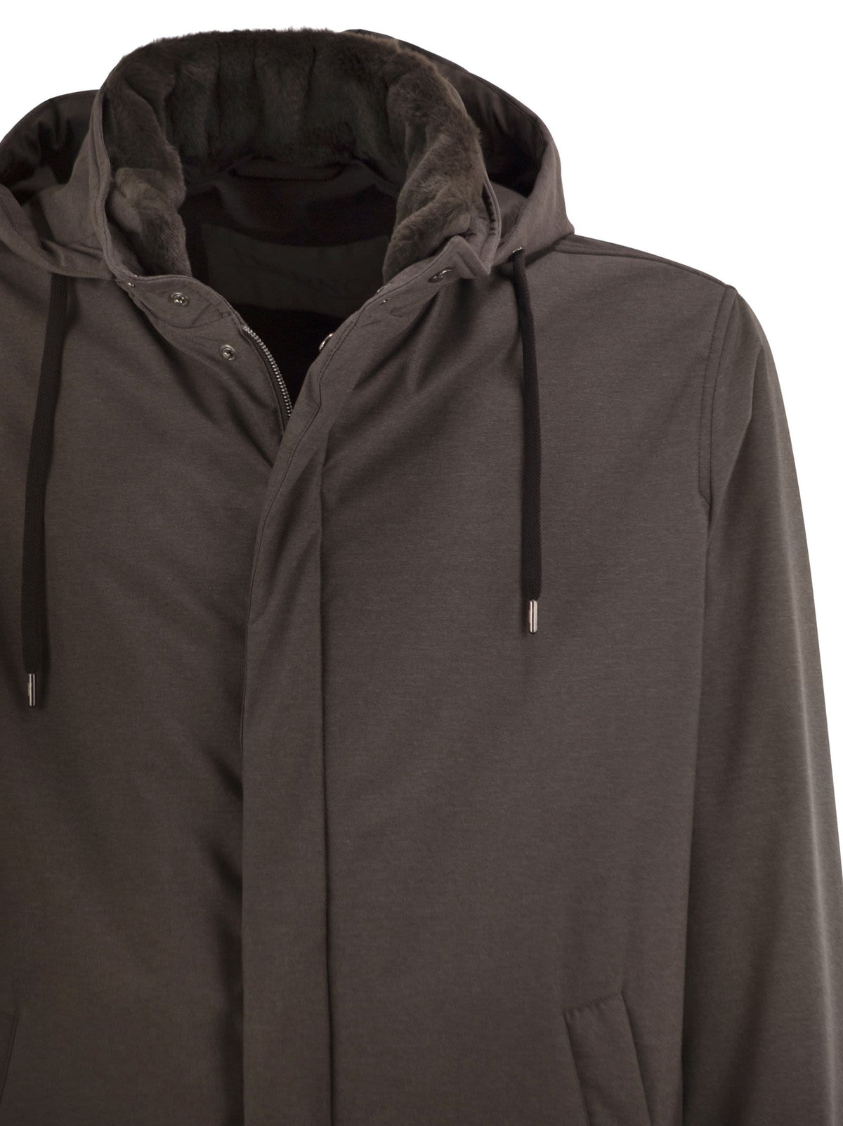Herno Men Lightweight Stretch Technical Parka With Hood