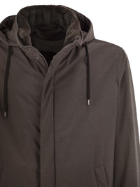 Herno Men Lightweight Stretch Technical Parka With Hood