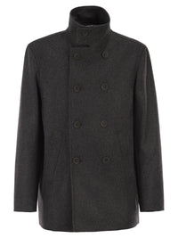 Herno Men Double-Breasted Coat In Wool Blend