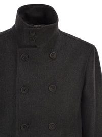 Herno Men Double-Breasted Coat In Wool Blend