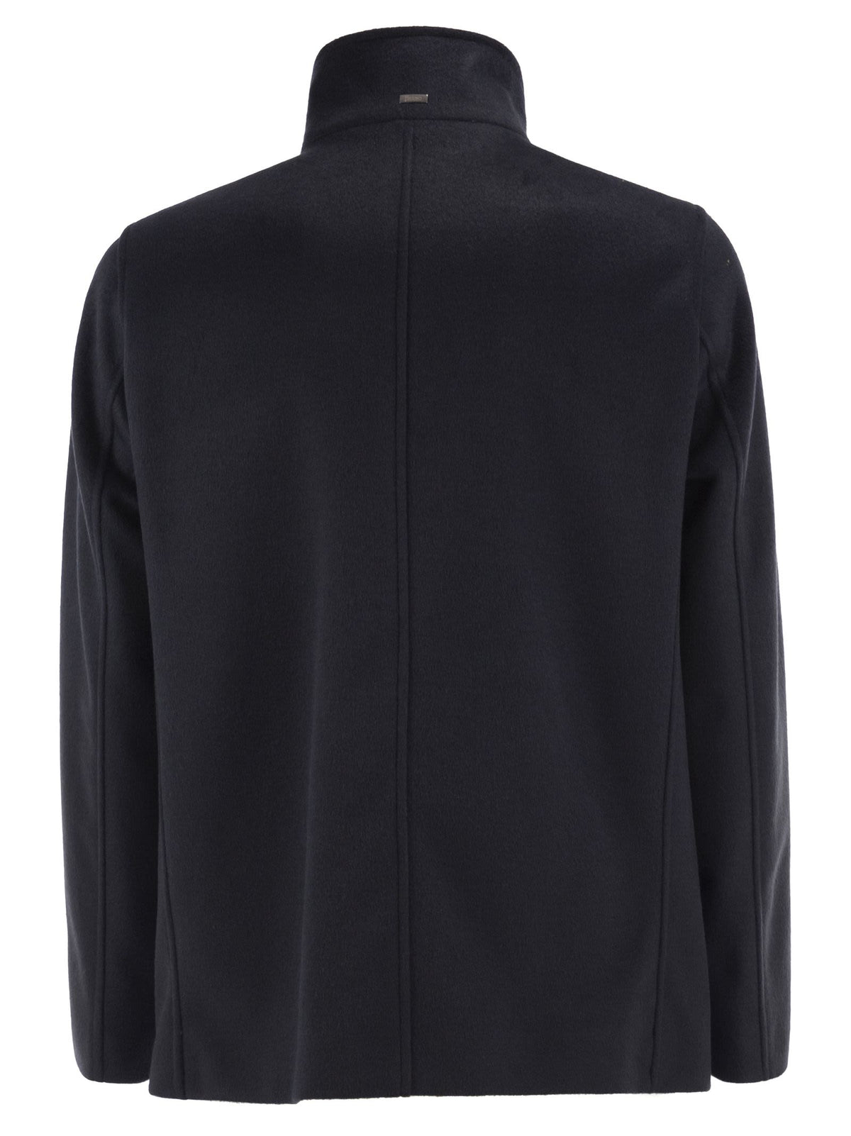 Herno Men Double-Breasted Jacket In Wool-Effect Fabric With High Collar