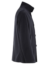 Herno Men Double-Breasted Jacket In Wool-Effect Fabric With High Collar