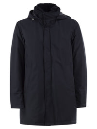Herno Men Hooded Parka With Knitted Inner Collar