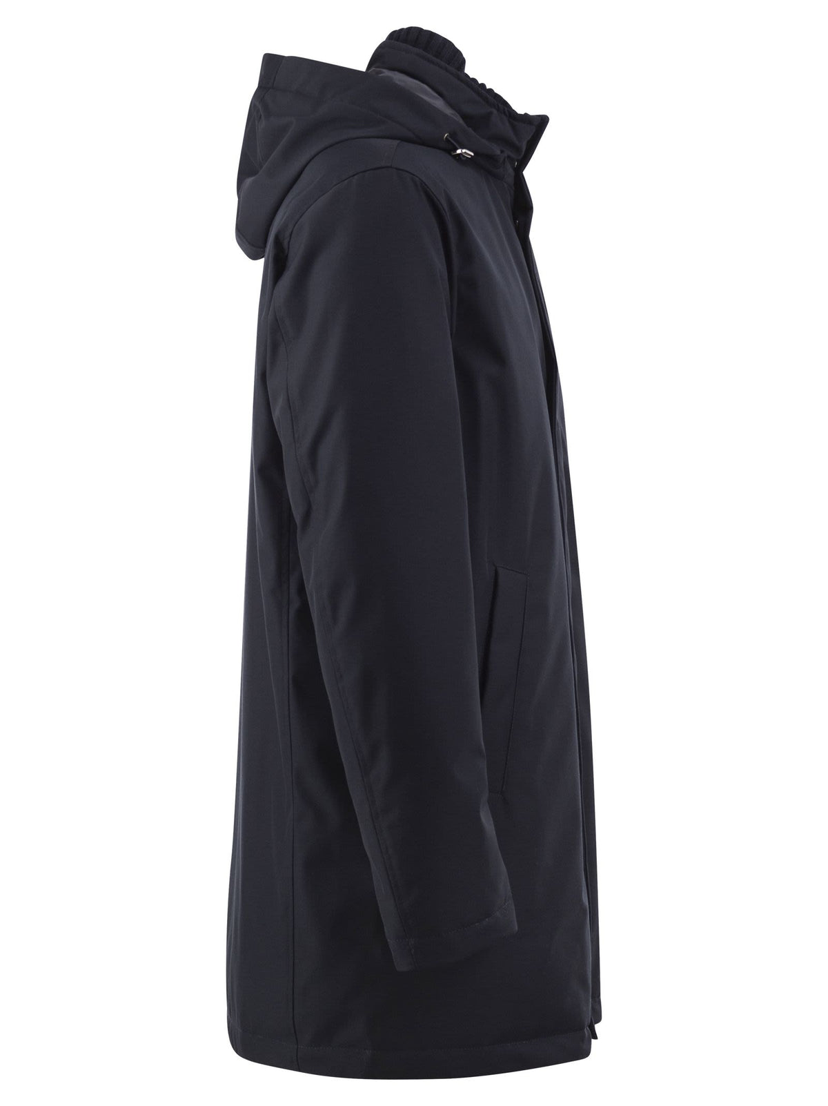 Herno Men Hooded Parka With Knitted Inner Collar
