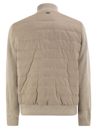 Herno Men Quilted Knit And Fabric Jacket With High Collar