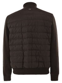 Herno Men Quilted Knit And Fabric Jacket With High Collar