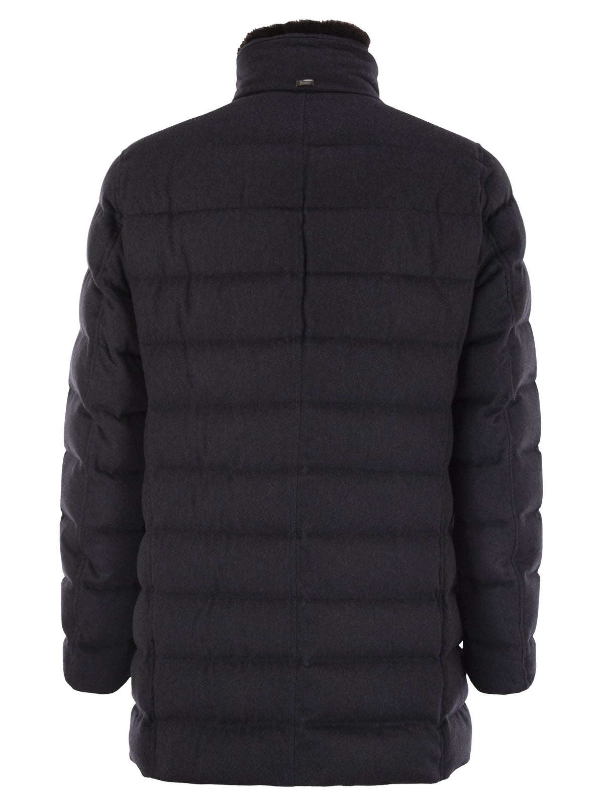 Herno Men Down Jacket With Fur Collar