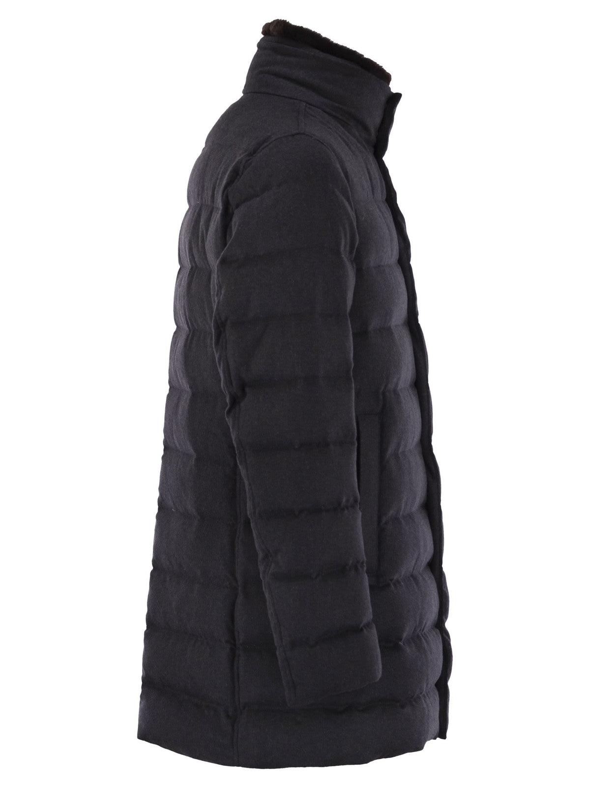 Herno Men Down Jacket With Fur Collar