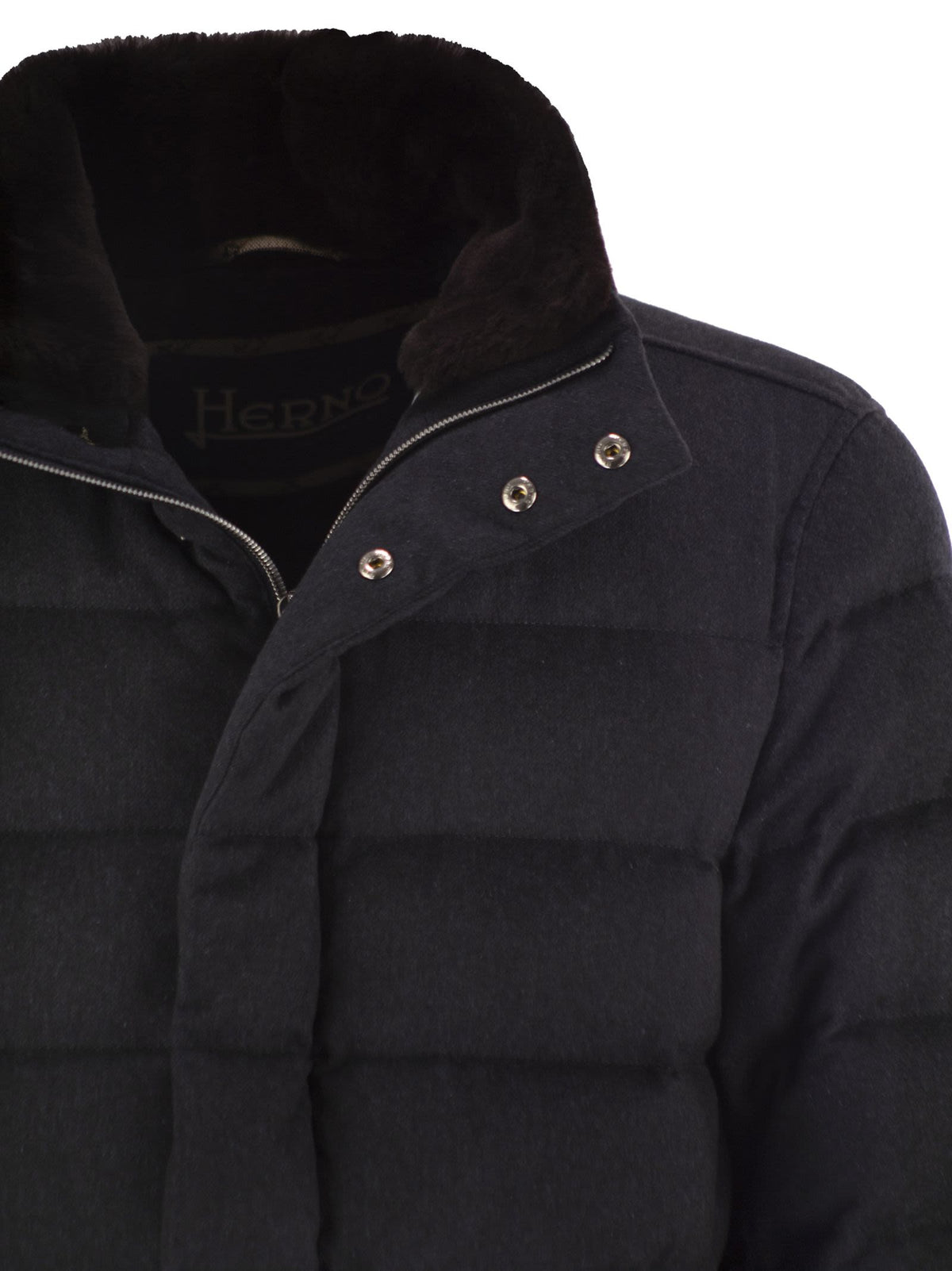 Herno Men Down Jacket With Fur Collar