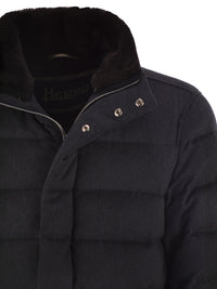 Herno Men Down Jacket With Fur Collar