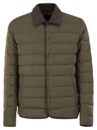Herno Men Quilted Down Jacket With Shirt Collar