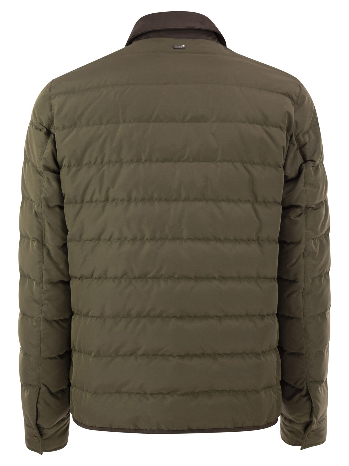 Herno Men Quilted Down Jacket With Shirt Collar