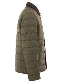 Herno Men Quilted Down Jacket With Shirt Collar