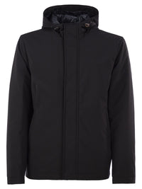 Herno Men Stretch Technical Fabric Hooded Padded Jacket