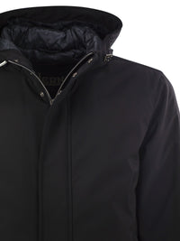 Herno Men Stretch Technical Fabric Hooded Padded Jacket