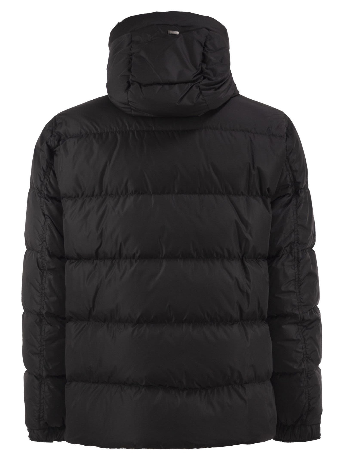 Herno Men Padded Down Jacket With High Collar And Integrated Hood