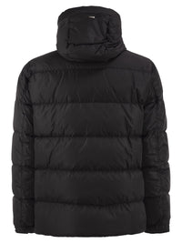 Herno Men Padded Down Jacket With High Collar And Integrated Hood