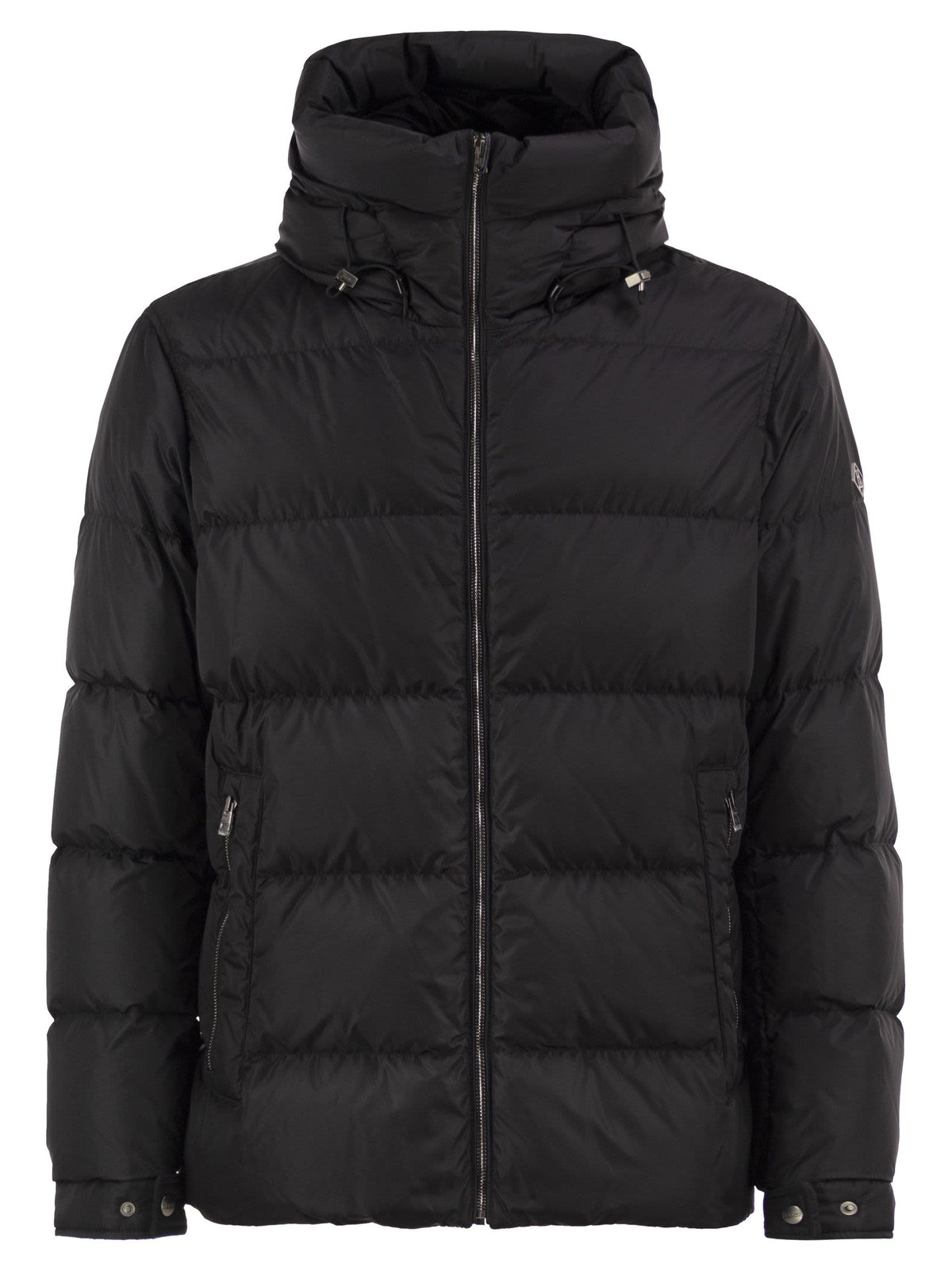 Herno Men Padded Down Jacket With High Collar And Integrated Hood