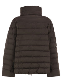 Herno Women Technical Suede-Effect Down Jacket With Padded High Collar