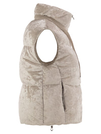 Herno Women Velvet-Effect Padded Gilet