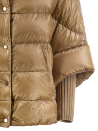 Herno Women Padded Jacket With High Collar And Knitted Cuffs